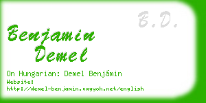 benjamin demel business card