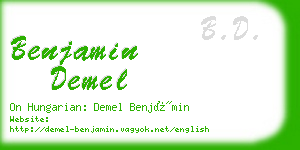 benjamin demel business card